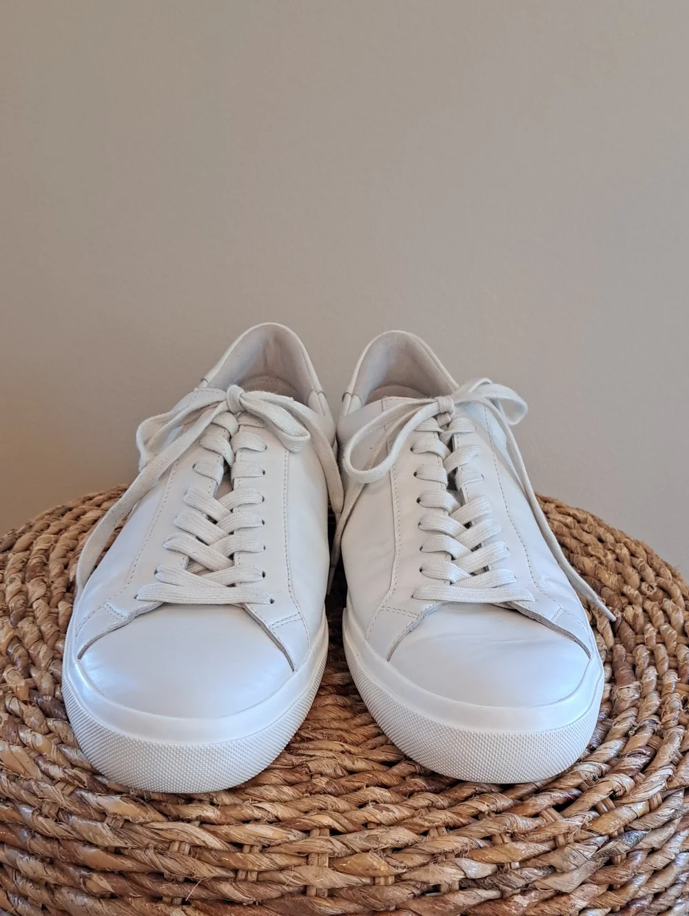 VINCE Mens Fulton Classic Athleisure/Preppy/Luxury White Leather Low Sneakers 12